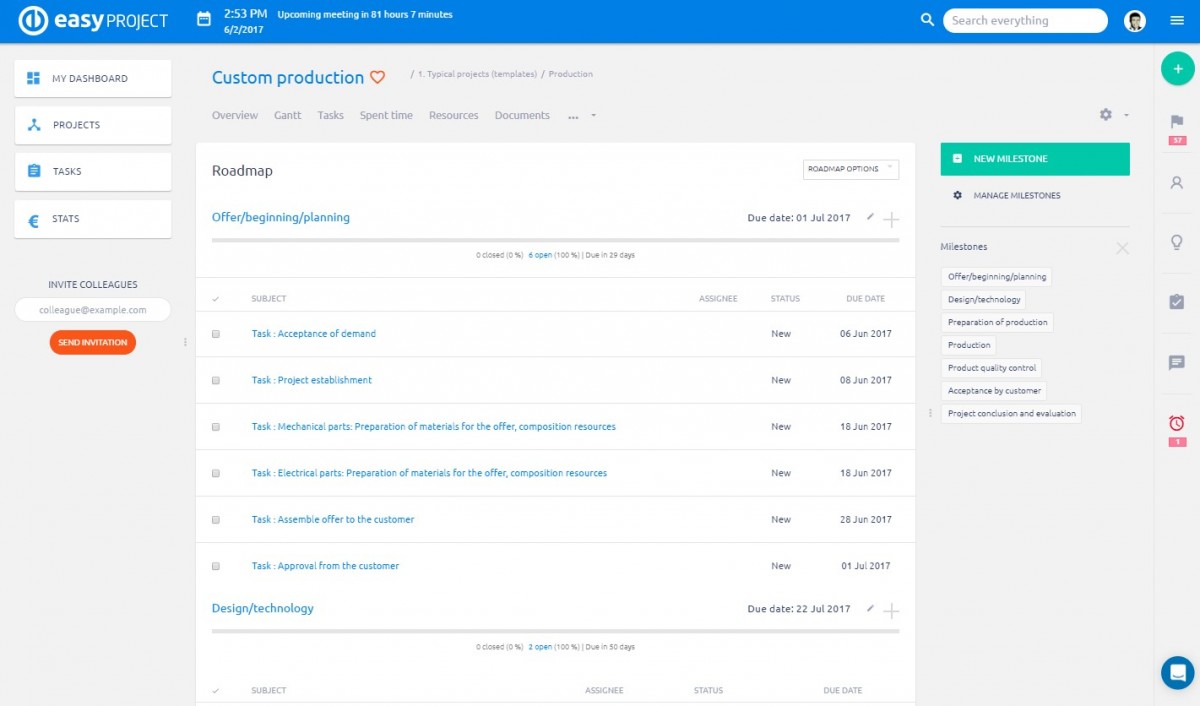 Easy Project - Roadmap Easy Project - Roadmap