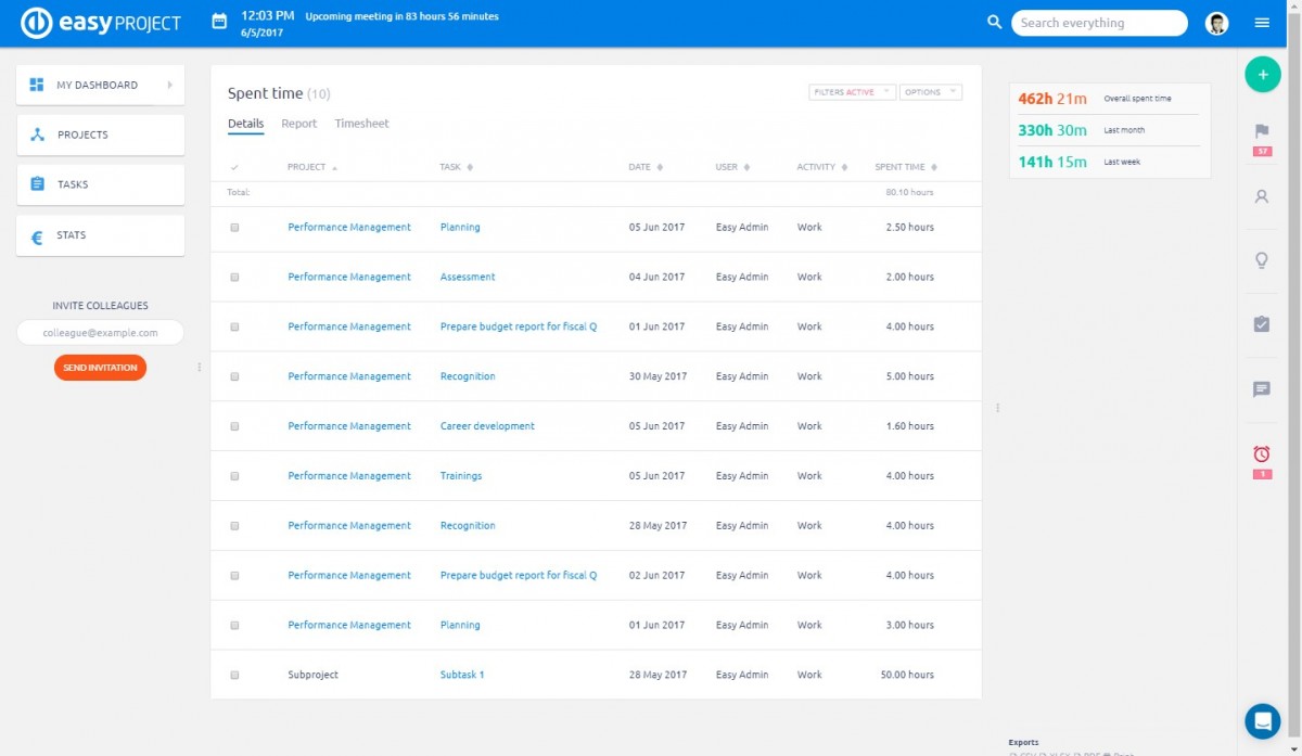 Easy Project- Time Tracking Easy Project- Time Tracking