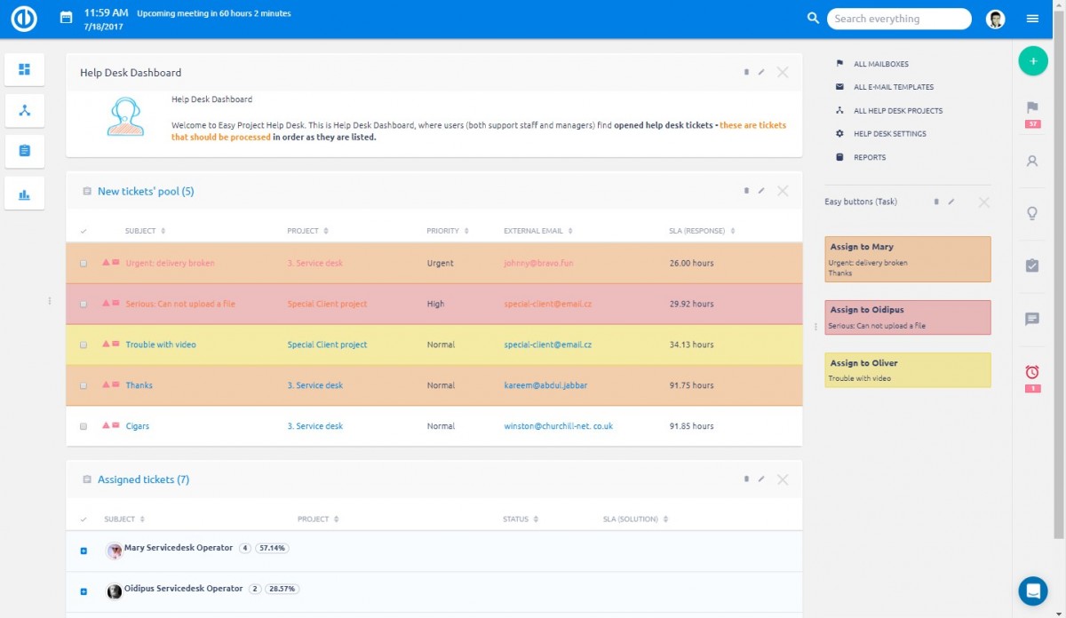 Easy Project - Action Buttons Easy Project - Action Buttons