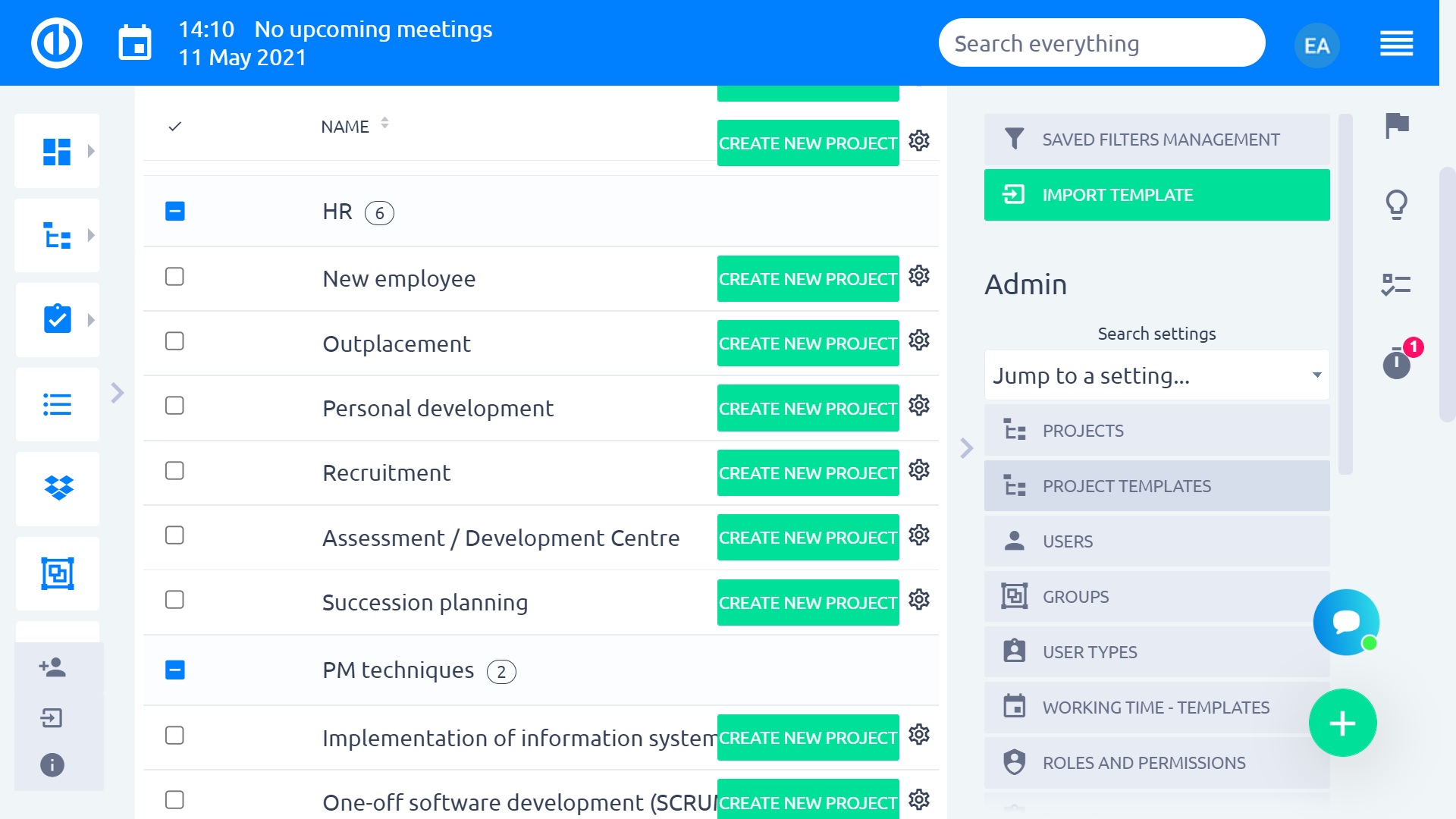 Easy Project – HR Project Templates