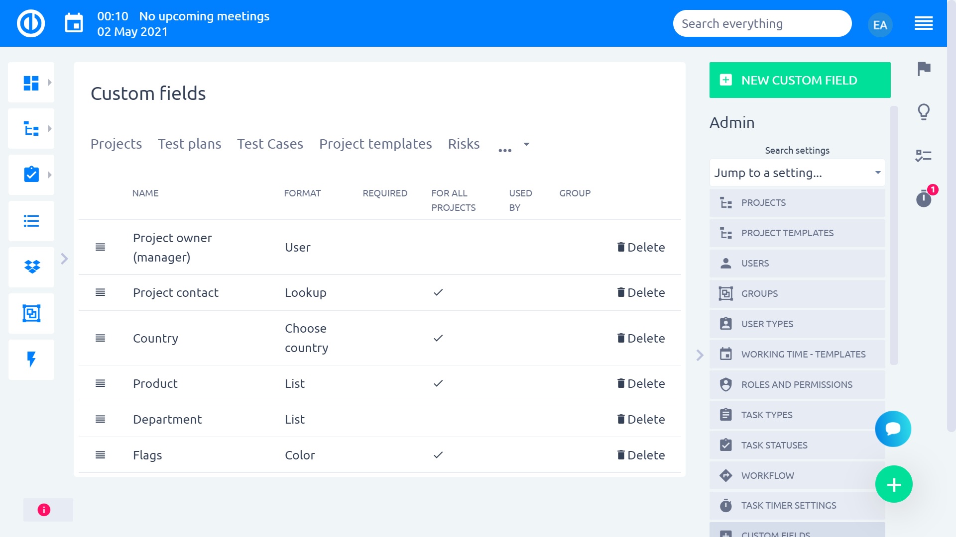 Easy Project – Custom fields Easy Project – Custom fields