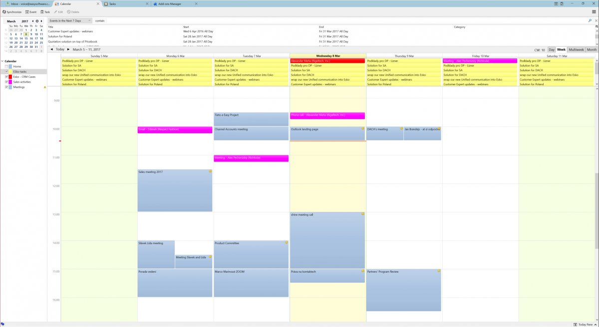 Easy Project 10 - Synchronization of calendars and contacts Easy Project 10 - Synchronization of calendars and contacts