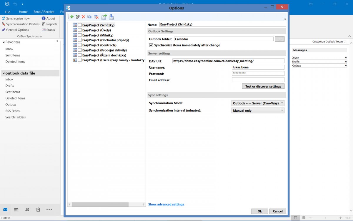 Easy Project 10 - Outlook plugin - calendar Easy Project 10 - Outlook plugin - calendar