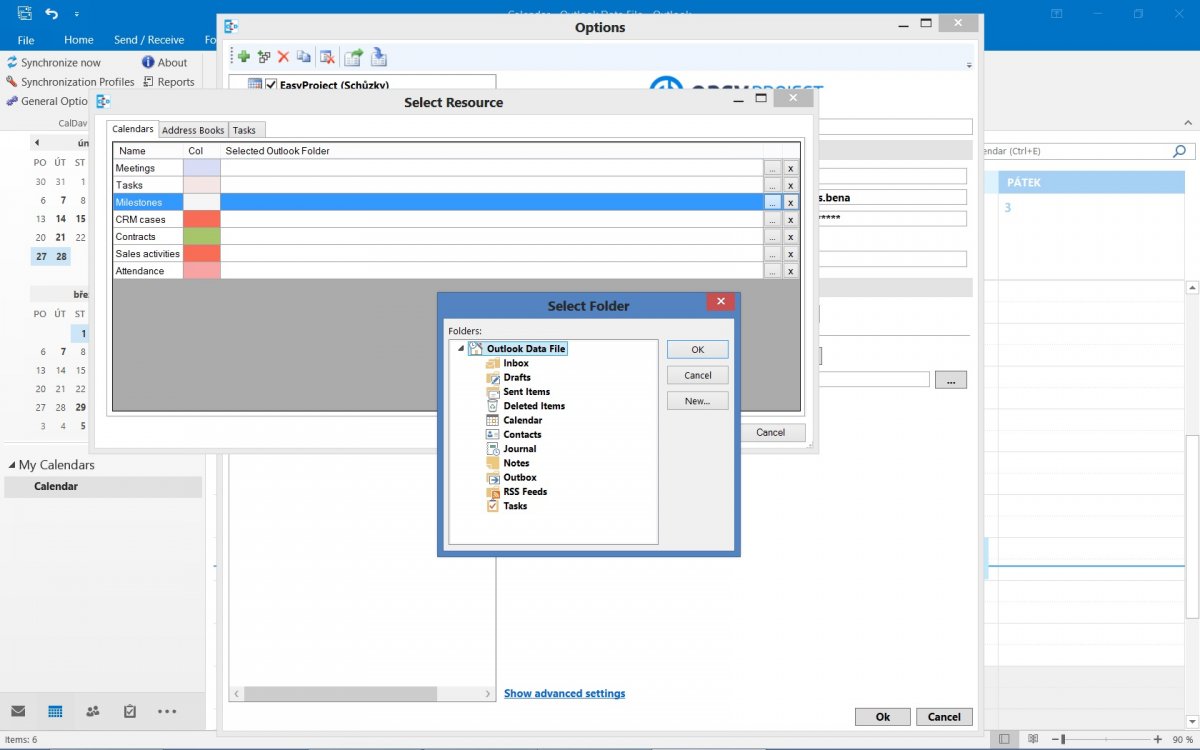 Easy Project 10 - Outlook plugin - calendar Easy Project 10 - Outlook plugin - calendar