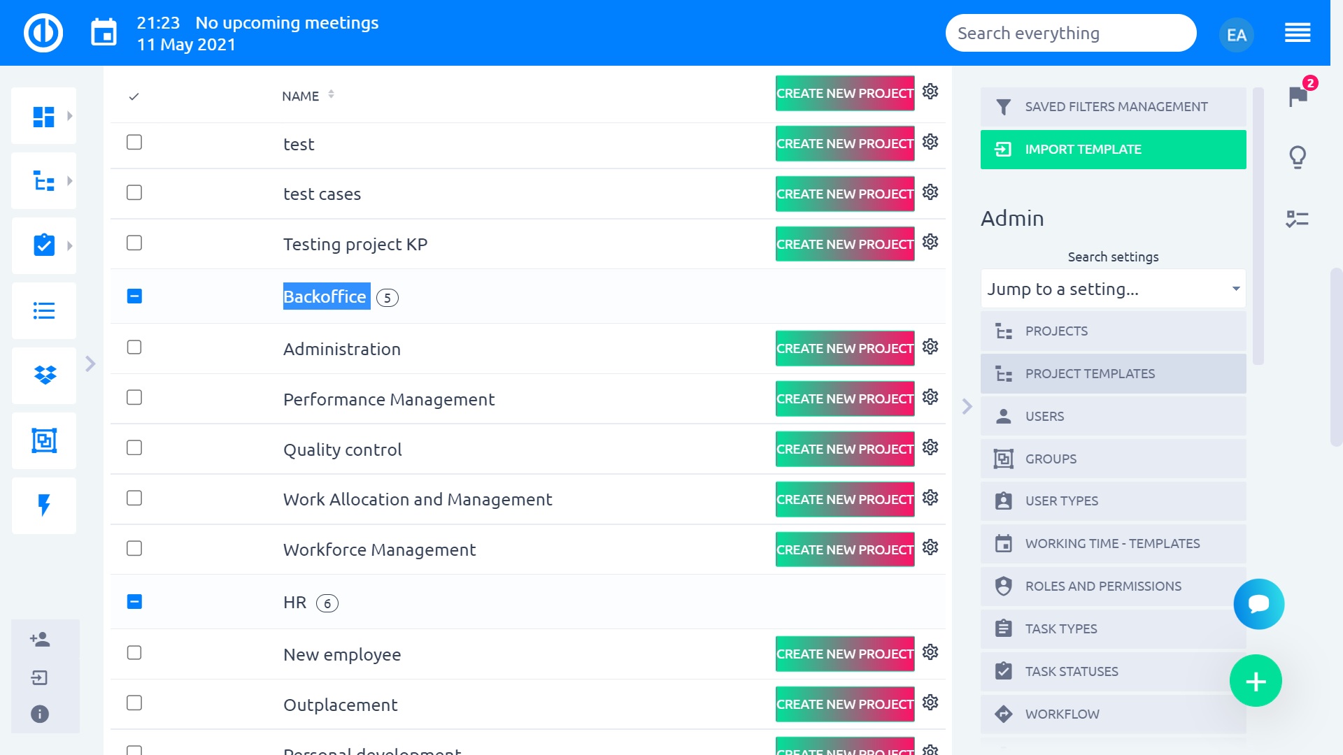 Easy Project – Back office templates Easy Project – Back office templates
