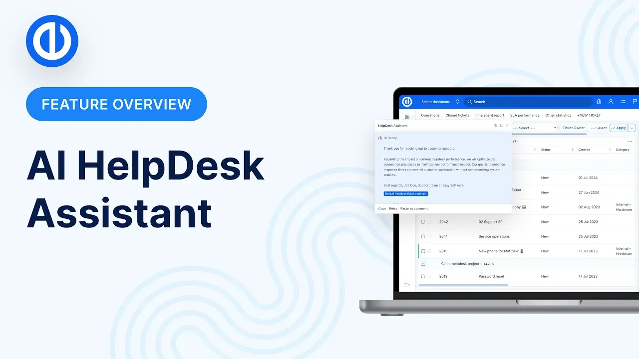 Customer support boosted with AI-powered HelpDesk Assistant - Easy Project