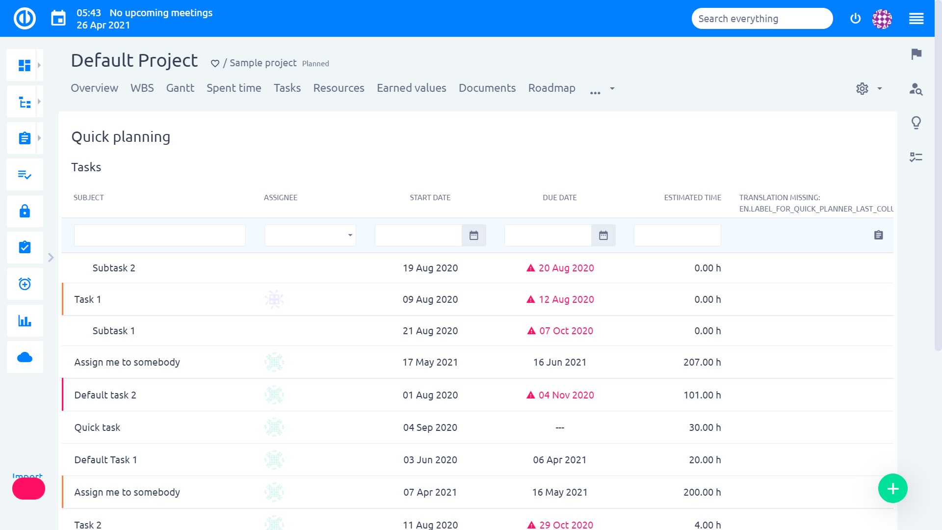 project management features of easy project easy project
