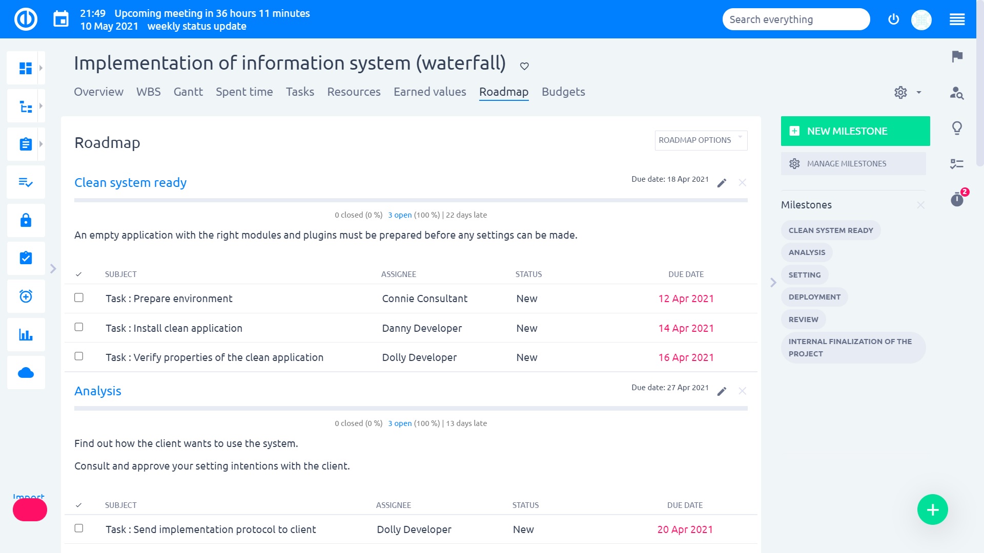 easy project roadmap