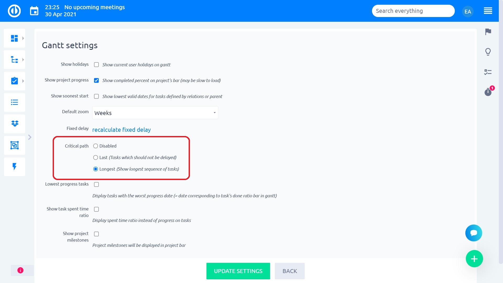critical path of the project easy project critical path software